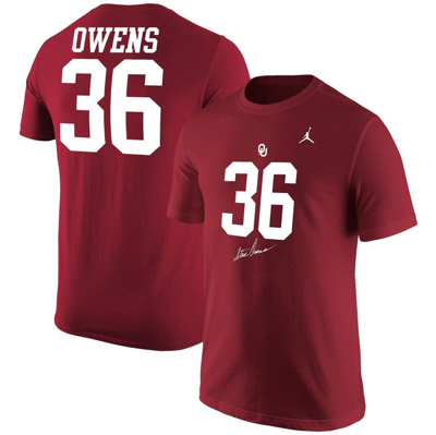 Jordan Brand Crimson Oklahoma Sooners Steve Owens Jersey T-shirt