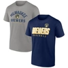 Fanatics Branded Navy/gray Milwaukee Brewers Player Pack T-shirt Combo Set In Navy