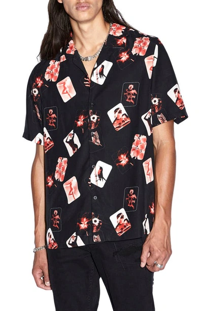 KSUBI ICONS RESORT SHORT SLEEVE BUTTON-UP CAMP SHIRT