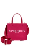 Givenchy Mini Canvas G-tote In Neon Pink