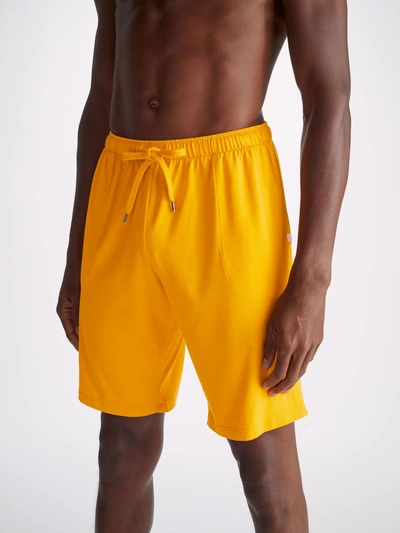 Derek Rose Men's Lounge Shorts Basel Micro Modal Stretch Saffron