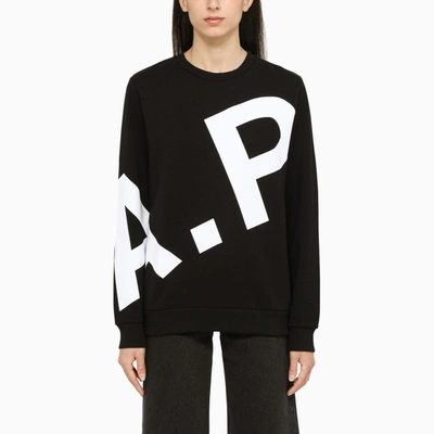 Apc Black Sweatshirt With Maxi Logo