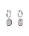 Luv Aj Faceted Diamond Statement Hoops- Silver