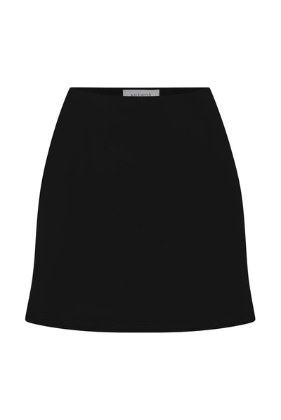 Anemos The Bias-cut Mini Skirt In Stretch Cupro In Black
