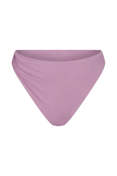 Anemos The Draped Asymmetric Midi Bikini Bottom In Orchid