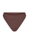 Anemos The Draped Asymmetric Midi Bikini Bottom In Moka