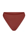 Anemos The Draped Asymmetric Midi Bikini Bottom In Umber