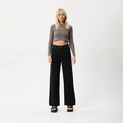 Afends Waffle Long Sleeve Cropped Top
