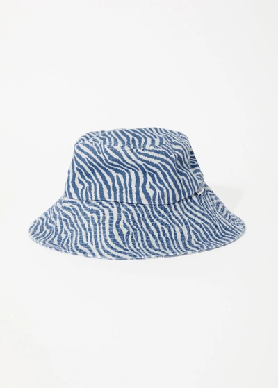 Afends Wide Brim Bucket Hat In Colour-blue