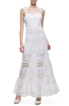 ALICE AND OLIVIA ALORA EMBROIDERED LINEN & COTTON DRESS