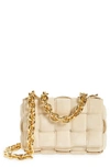 Bottega Veneta Chain Cassette Crossbody Bag In Chalk-gold