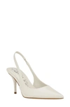 Calvin Klein Cinola Womens Leather Pumps Slingback Heels In Ivory Leather