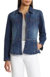Wit & Wisdom Peplum Denim Jacket In Blue