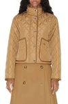 Burberry Humbie Quilted Short Jacket With Removable Hood In Beige
