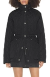 Burberry Roxbugh Diamond Quilted Nylon Hooded Jacket In Black