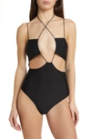 TOPSHOP STRAPPY CUTOUT ONE-PIECE SWIMSUIT