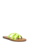 Schutz Lyta Slide Sandal In Acid Yellow