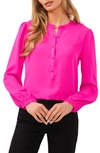 Cece Button Front Blouse In Magenta Glow