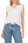 VINCE CAMUTO PLEATED RUFFLE BLOUSE