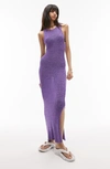 Topshop Tarn Yarn Sleeveless Sweater Tank Dress In Purple