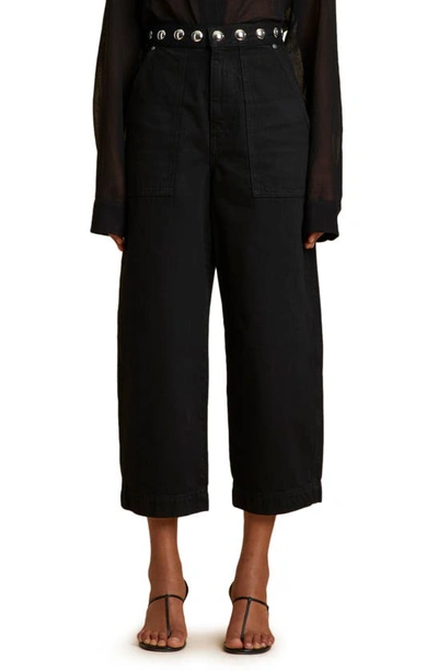 Khaite Hewey Straight-leg Jeans With Studded Waist In Black