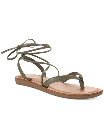 Sun + Stone Maggie  Womens Thong Slip On Strappy Sandals In Green