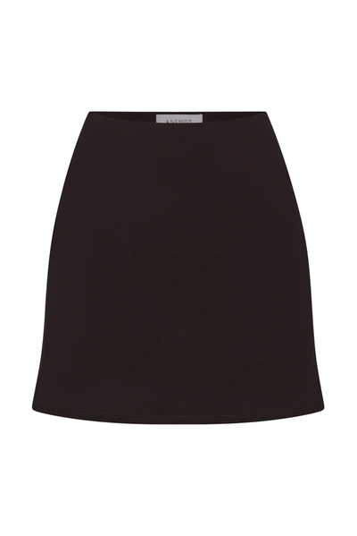 Anemos The Bias-cut Mini Skirt In Stretch Cupro In Espresso