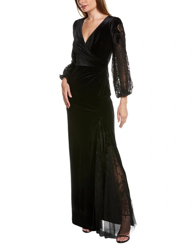 Teri Jon By Rickie Freeman Velvet Gown In Black