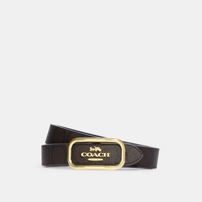 Coach Outlet Morgan Rectangle Buckle Belt, 25 Mm In Brown