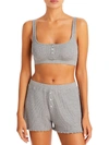 WSLY WOMENS WAFFLE HENLEY CROP TOP