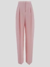 Alexander Mcqueen Pleated High-waisted Trousers In Tearose