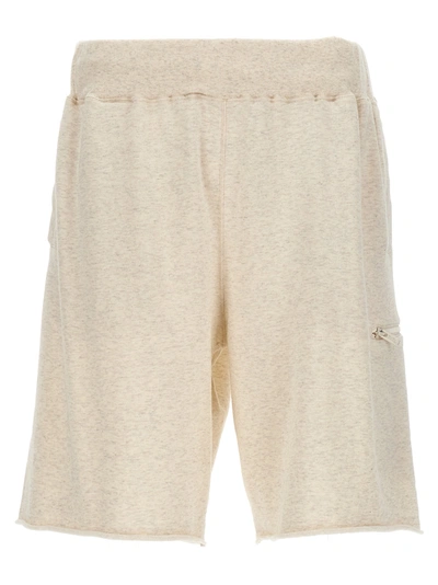 Undercover Off-white Rolled Edge Shorts In Beige