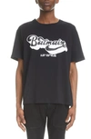 Balmain Black Crewneck T-shirt With 70s Logo Print In Organic Cotton Man In Eab - Black/ White