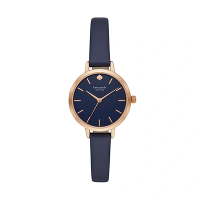 Kate Spade Metro Leather Strap Watch, 30mm In Blue