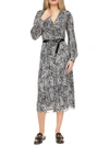 MICHAEL MICHAEL KORS WOMENS ANIMAL PRINT MIDI SHIRTDRESS