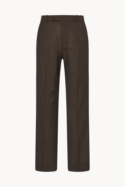 The Row Gerade Hose Elijah Aus Wolle In Brown Melange