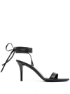 The Row Ankle-tie Leather Gladiator Sandals In Nero