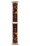 The Posh Tech 38mm Resin Link Apple Watch Band In Tortoise