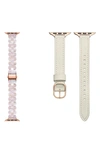 THE POSH TECH SET OF 2 RESIN LINK & SKINNY LEATHER WATCH BANDS