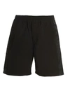 44 Label Group Black Bande Logo Shorts In Black