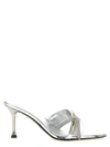 Alevì 85mm Metallic-finish Leather Mules In Silver