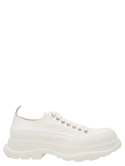Alexander Mcqueen White Canvas Sack Sneakers In White+white