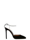 Aquazzura Ice Suede Crystal-strap Pumps In Black