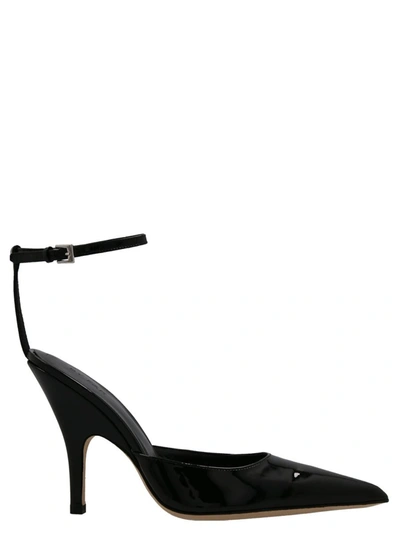 By Far 120mm Eliza Patent Leather Pumps In Black