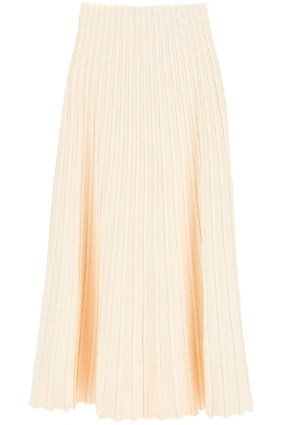 By Malene Birger High-waisted Pleated Midi Skirt In Beige