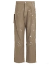Darkpark Paint Splatter Cargo Pocket Jeans In Brown