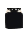 DAVID KOMA DAVID KOMA 'CROSS WAIST BAND NET INSERT' SKIRT