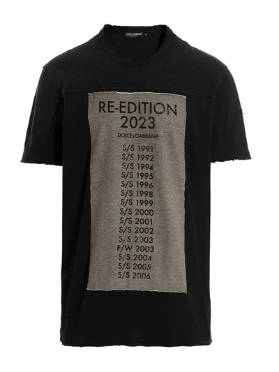Dolce & Gabbana Re-edition T-shirt In Black