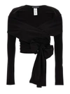 Dolce & Gabbana Stretch Jersey Punto Milano Wrap Top In Black