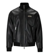 Dsquared2 Faux Shearling Black Bomber Jacket In Black
